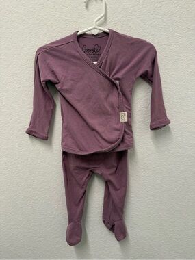 Bonsie Mauve Wrap-Front Infant Pajama Set